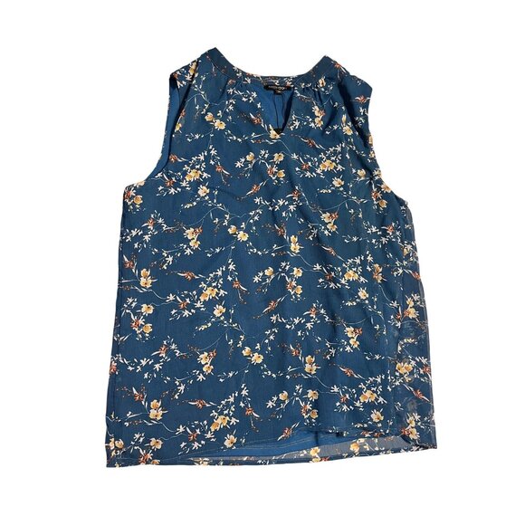 Papermoon Womens Floral Sleeveless Tank Top Blouse Keyhole Neck Lightweight - Picture 1 of 2